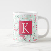 Flamingo-Vogel mit Federn| Erste Schritte Jumbo-Tasse (Rechts)