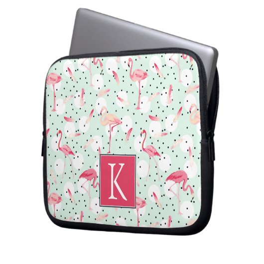 Flamingo-Vogel mit Federn| Erste Schritte Laptopschutzhülle (Vorderseite Links)