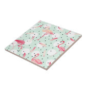 Flamingo-Vogel mit Federn Fliese (Seite)