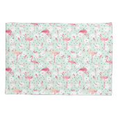 Flamingo-Vogel mit Federn Kissenbezug (Rückseite-Links)