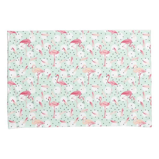 Flamingo-Vogel mit Federn Kissenbezug (Vorderseite-Rechts)