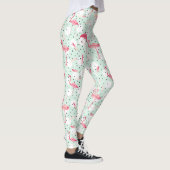 Flamingo-Vogel mit Federn Leggings (Rechts)
