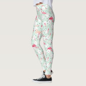 Flamingo-Vogel mit Federn Leggings (Links)