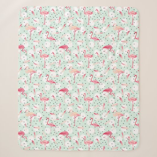 Flamingo-Vogel mit Federn Sherpadecke (Vorderseite)