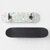 Flamingo-Vogel mit Federn Skateboard (Horizontal)