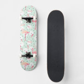 Flamingo-Vogel mit Federn Skateboard (Vorderseite)