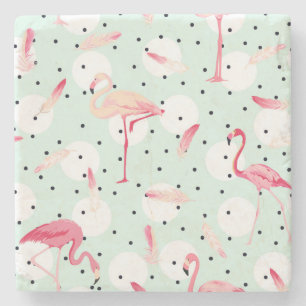 Flamingo-Vogel mit Federn Steinuntersetzer