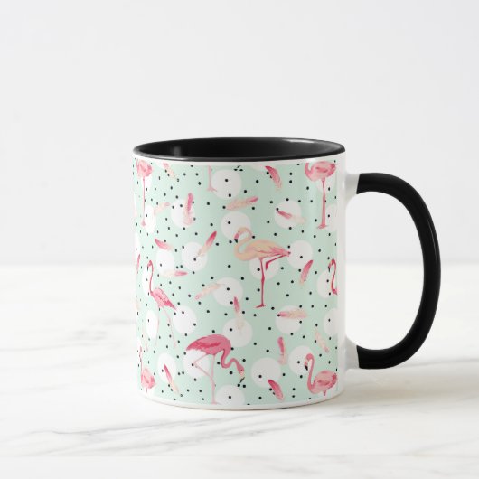 Flamingo-Vogel mit Federn Tasse (Rechts)
