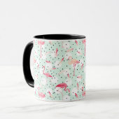 Flamingo-Vogel mit Federn Tasse (Vorderseite Links)