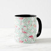 Flamingo-Vogel mit Federn Tasse (VorderseiteRechts)