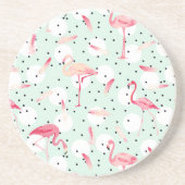 Flamingo-Vogel mit Federn Untersetzer (Vorne)