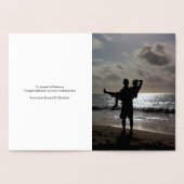 Flamingo Vögel mit Liebe Herz Personalisiert Folienkarte (Innenseite)