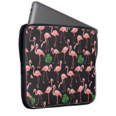 Flamingo-Vogel mit Monstera-Palm-Blätter Muster. Laptopschutzhülle (Vorne Rechts)