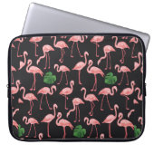 Flamingo-Vogel mit Monstera-Palm-Blätter Muster. Laptopschutzhülle (Vorderseite)