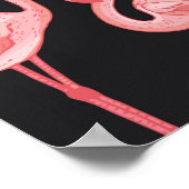 Flamingo-Vogel mit Monstera-Palm-Blätter Muster. Poster (Ecke)