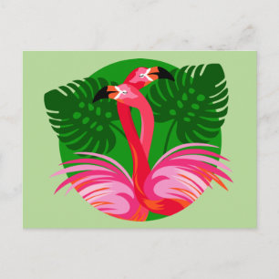 Flamingo-Vögel Postkarte