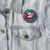 Flamingo-Vögel und tropische Gartenfarbe Button (Beispiel)