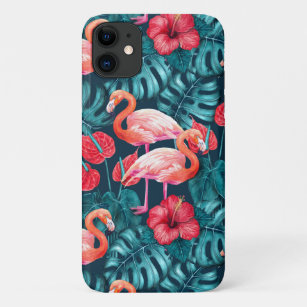 Flamingo-Vögel und tropische Gartenfarbe Case-Mate iPhone Hülle