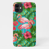 Flamingo-Vögel und tropische Gartenfarbe Case-Mate iPhone Hülle (Rückseite)
