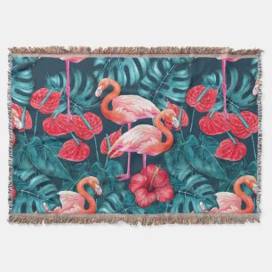 Flamingo-Vögel und tropische Gartenfarbe Decke