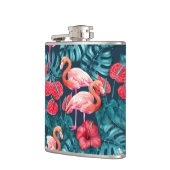 Flamingo-Vögel und tropische Gartenfarbe Flachmann (Links)