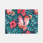 Flamingo-Vögel und tropische Gartenfarbe Fleecedecke (Vorderseite (Horizontal))