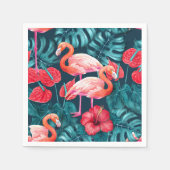 Flamingo-Vögel und tropische Gartenfarbe Serviette (Vorderseite)