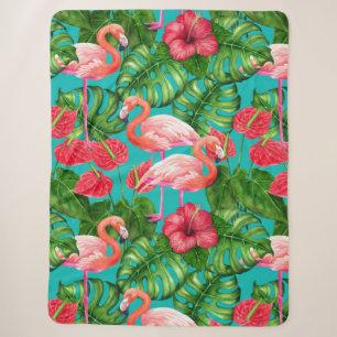 Flamingo-Vögel und tropische Gartenfarbe Sherpadecke