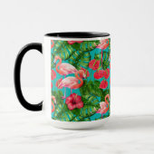 Flamingo-Vögel und tropische Gartenfarbe Tasse (Links)