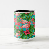 Flamingo-Vögel und tropische Gartenfarbe Tasse (Zentrum)