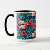 Flamingo-Vögel und tropische Gartenfarbe Tasse (Links)