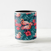 Flamingo-Vögel und tropische Gartenfarbe Tasse (Zentrum)