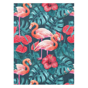Flamingo-Vögel und tropische Gartenfarbe Tischdecke
