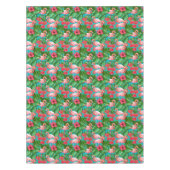 Flamingo-Vögel und tropische Gartenfarbe Tischdecke (Vorderseite)