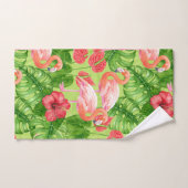 Flamingo-Vögel und tropische Pflanze Badhandtuch Set (Handtuch)