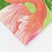 Flamingo-Vögel und tropische Pflanze Fleecedecke (Ecke)