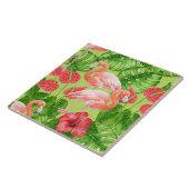 Flamingo-Vögel und tropische Pflanze Fliese (Seite)