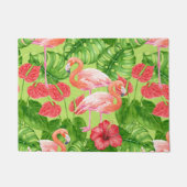 Flamingo-Vögel und tropische Pflanze Fußmatte (Vorderseite)