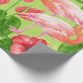 Flamingo-Vögel und tropische Pflanze Geschenkpapier (Ecke)