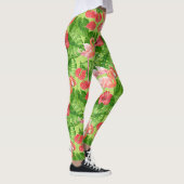 Flamingo-Vögel und tropische Pflanze Leggings (Rechts)