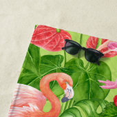 Flamingo-Vögel und tropische Pflanze Strandtuch (Beispiel)