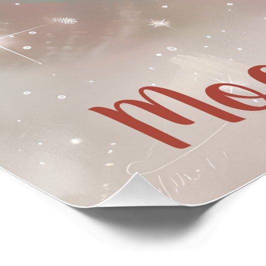 Flamingo-Vogelbaby auf dem Mond Poster (Ecke)