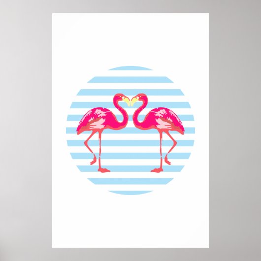 Flamingo, Vogelposter, Sommerfarben, Poster (Vorne)