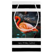 Flamingo wagen es, einen anderen Namen für schwarz Kleine Geschenktüte (Rückseite)