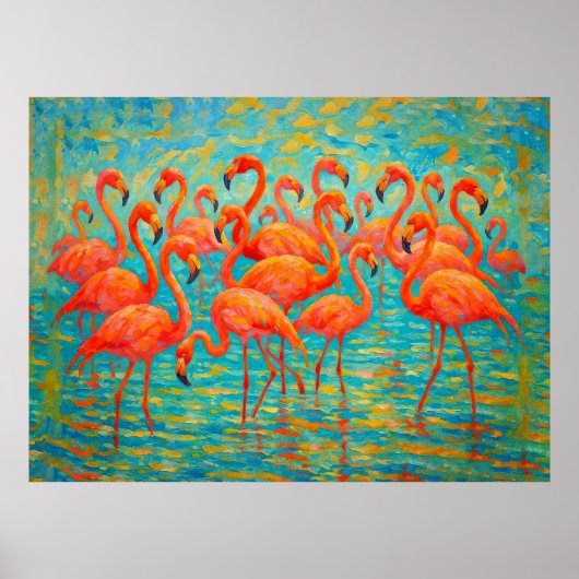 Flamingo Wall Art Poster oder Decoupage Paper (Vorne)