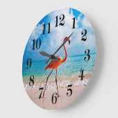 Flamingo Wall Clock Große Wanduhr (Winkel)