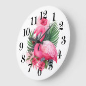 Flamingo Wall Clock Große Wanduhr (Winkel)