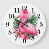 Flamingo Wall Clock Große Wanduhr (Vorderseite)