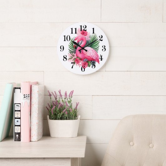 Flamingo Wall Clock Große Wanduhr (Lesesaal)