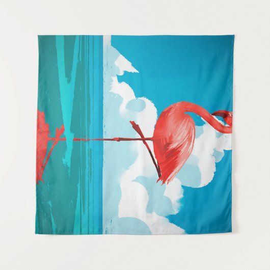 Flamingo Wandteppich (Vorderseite (Horizontal))